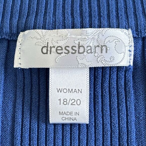 Dressbarn Women's 18/20 Blue Sleeveless Mock Turtleneck, Vertical Ribbing, NEW! - Picture 10 of 11